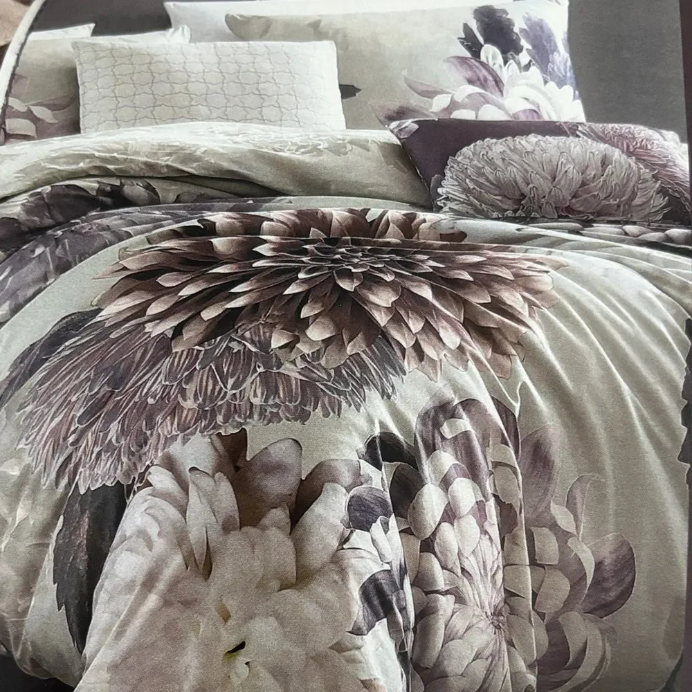 Bebejan BLOOM Floral Bedding Set in Cream and Purple NEW
